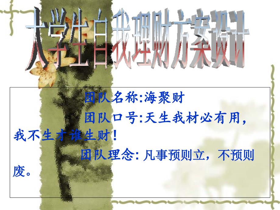 大学生个人理财方案设计_第1页