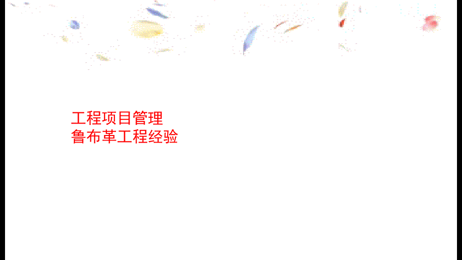 工程项目管理之鲁布革工程_第1页