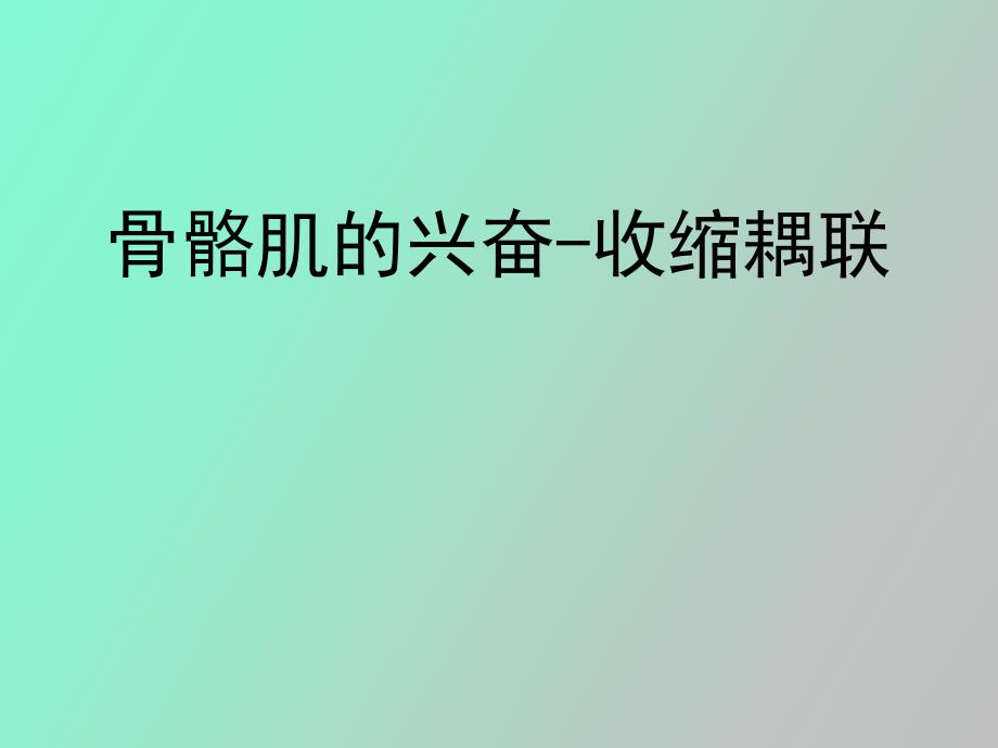 骨骼肌的兴奋收缩耦联_第1页