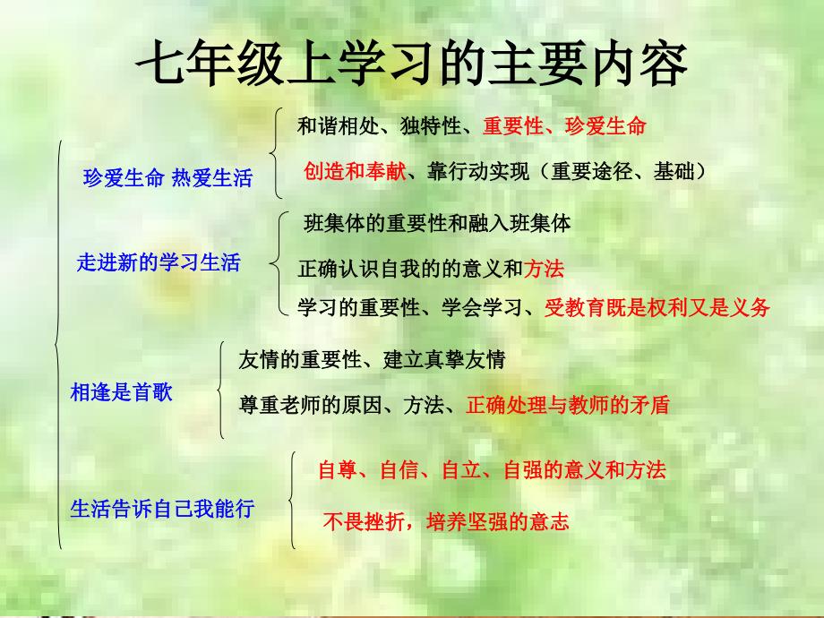 鲁教版七年级政治上册第四单元复习课件_第1页