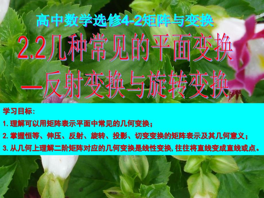 常见的几种平面变换反射变换与旋转变换_第1页