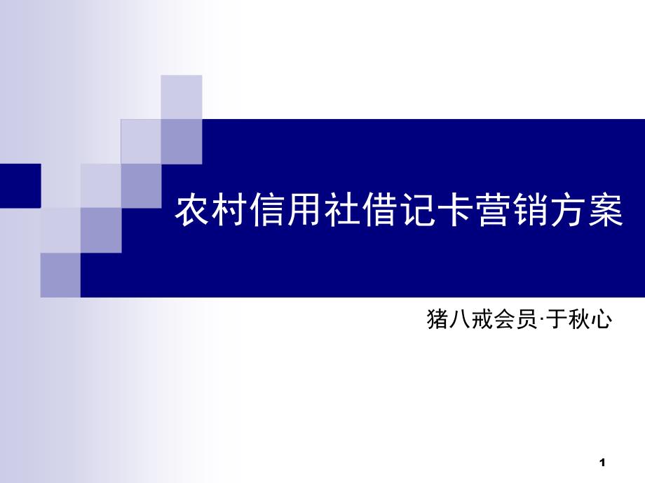 农村信用社借记卡营销方案_第1页