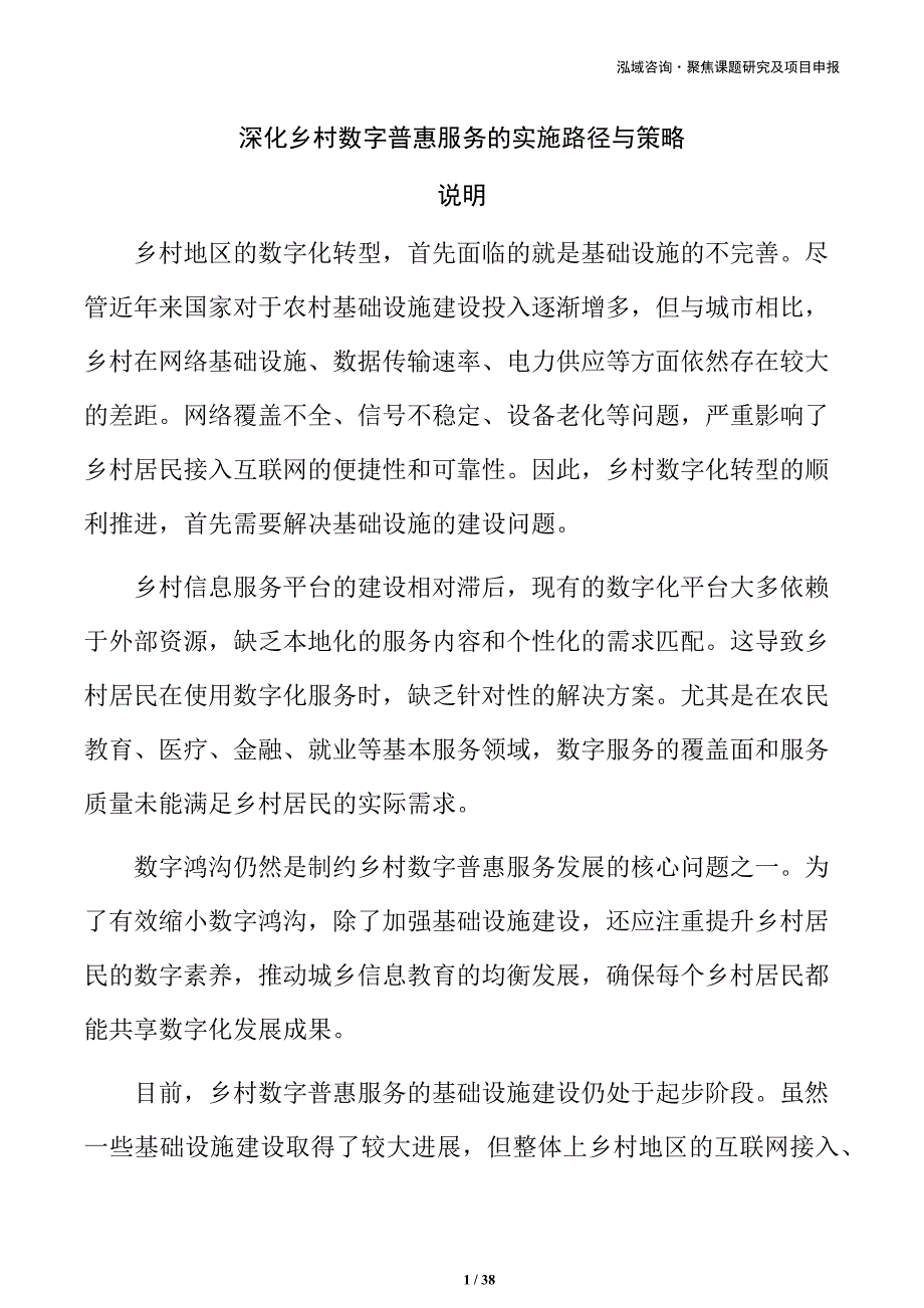 深化乡村数字普惠服务的实施路径与策略_第1页