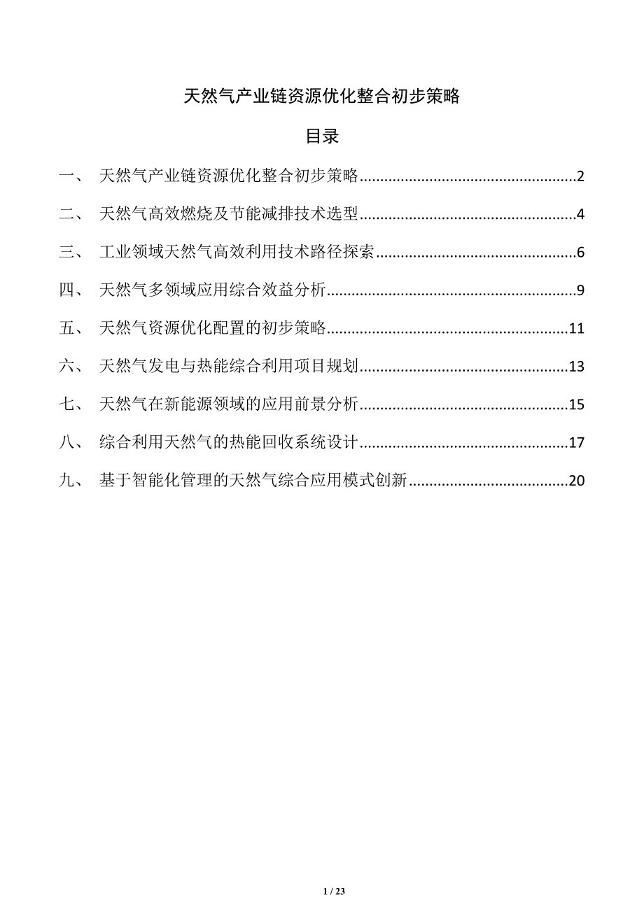天然气产业链资源优化整合初步策略_第1页
