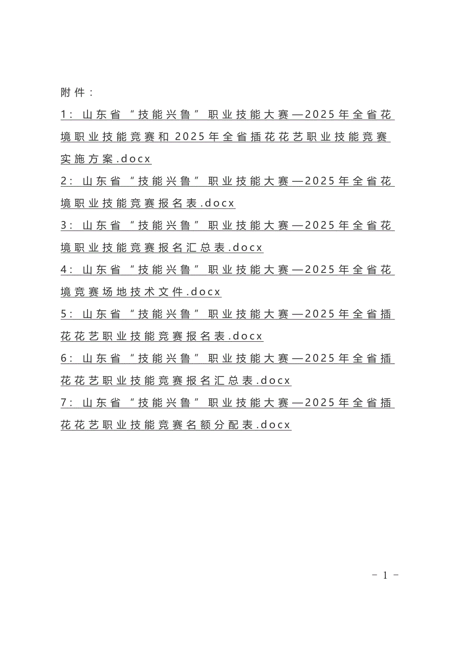 山东省“技能兴鲁”职业技能大赛—2025年全省花境职业技能竞赛和2025年全省插花花艺职业技能竞赛实施方案_第1页