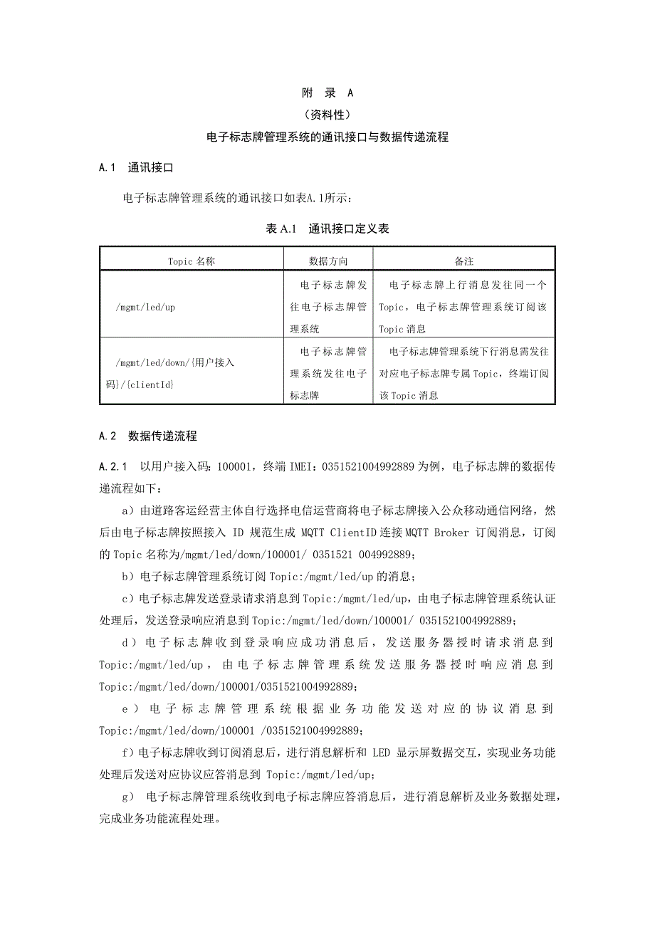 电子标志牌管理系统的通讯接口与数据传递流程、追溯二维码承载信息接口与参数定义_第1页
