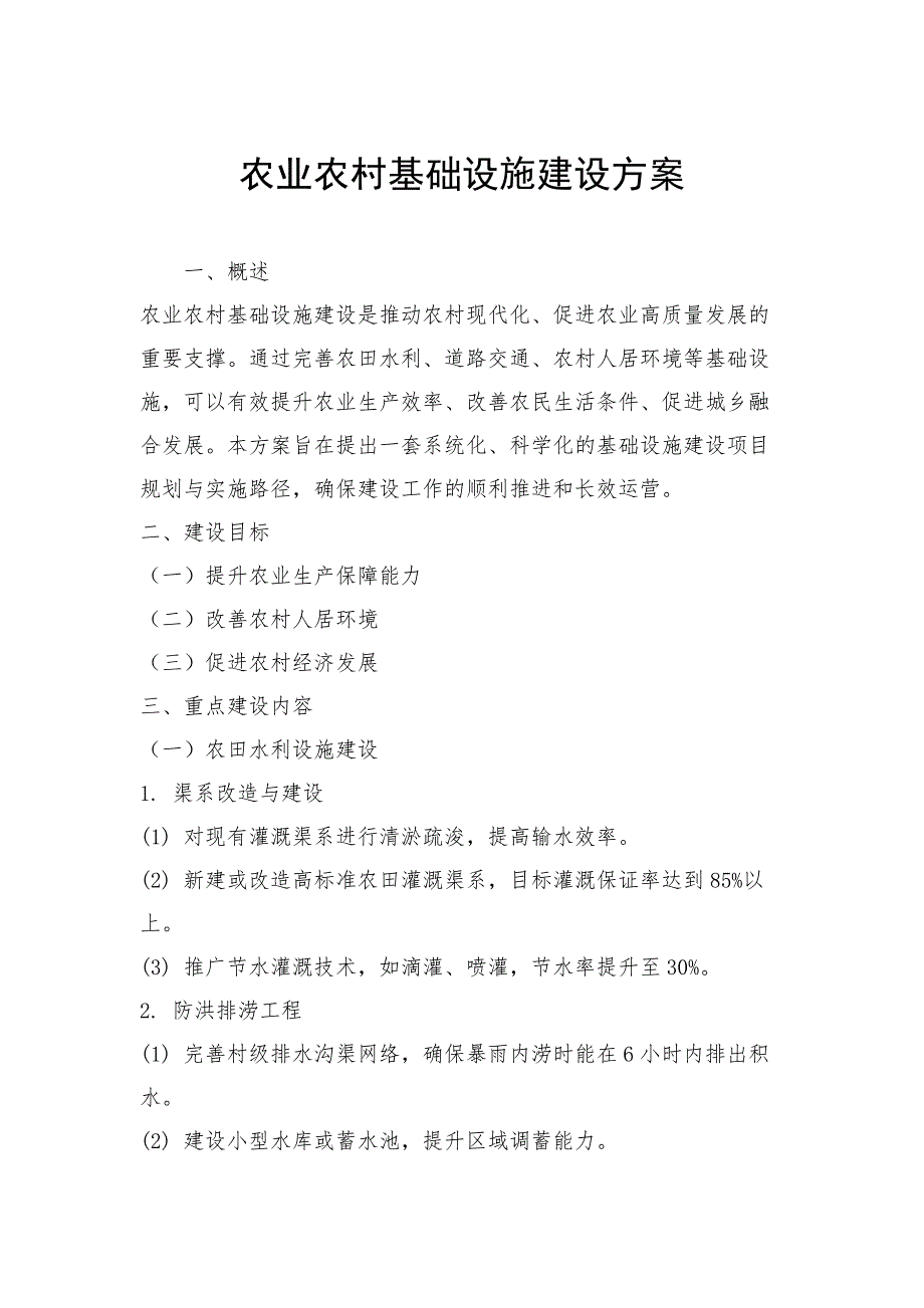 农业农村基础设施建设方案_第1页