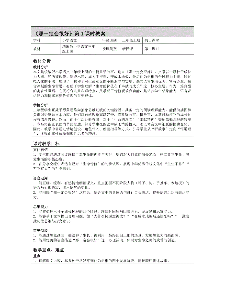 9《那一定会很好》教学设计-2025-2026学年语文三年级上册统编版_第1页